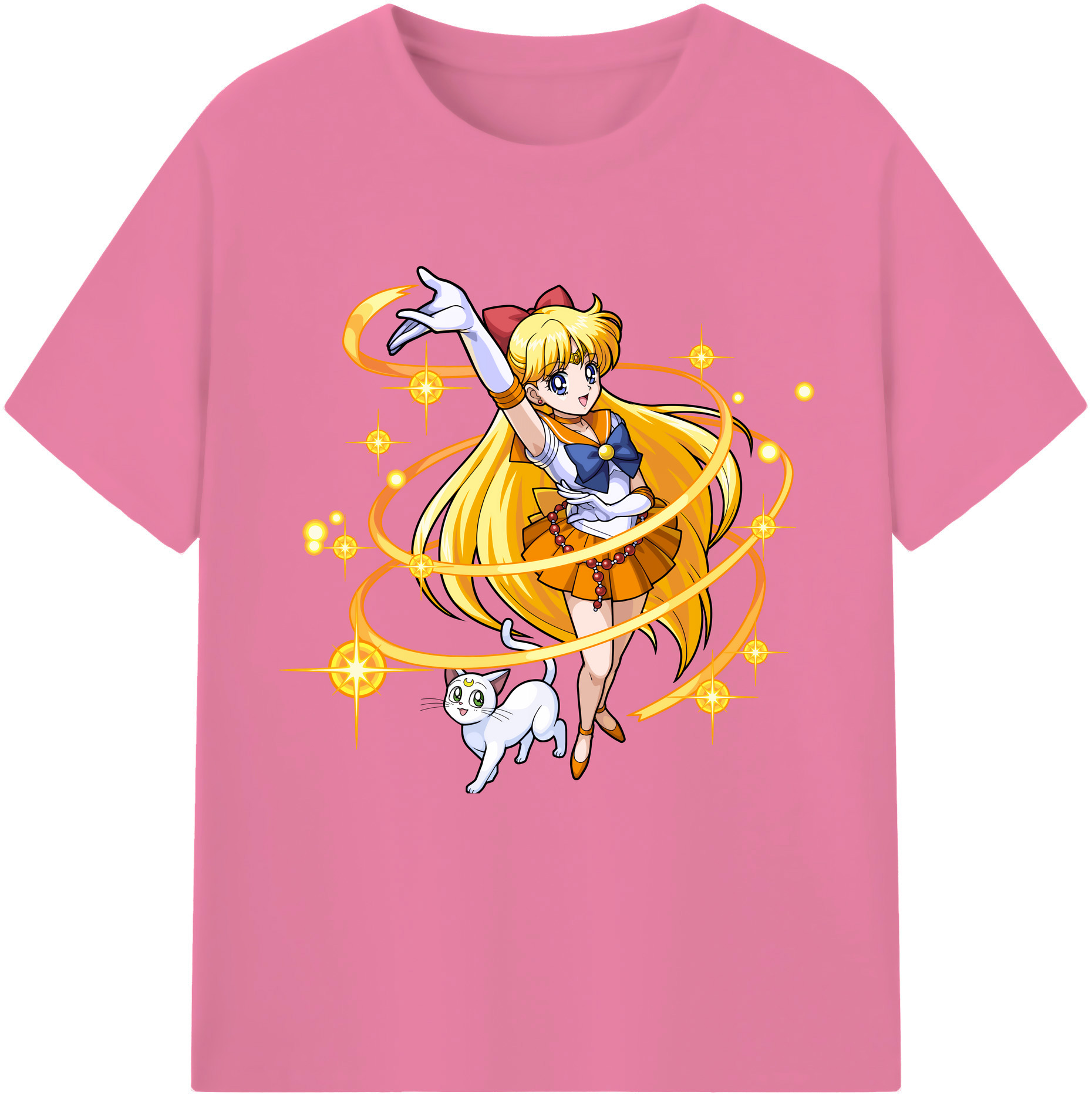 （画像用） 美少女戦士セーラームーン 愛野 美奈子 あいの みなこ Sailor Moon Aino Minako 綿100％半袖Tシャツ（フロントプリント）